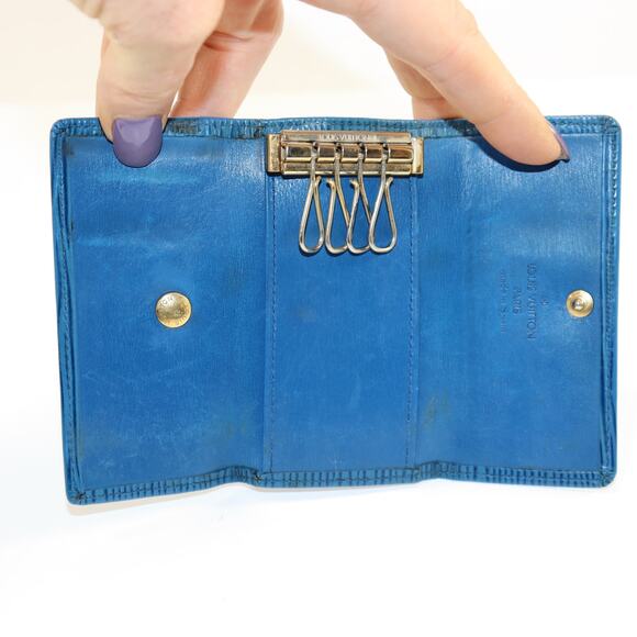 Louis Vuitton Blue Epi Leather 4 Key Holder Made in Spain - Picture 5 of 6